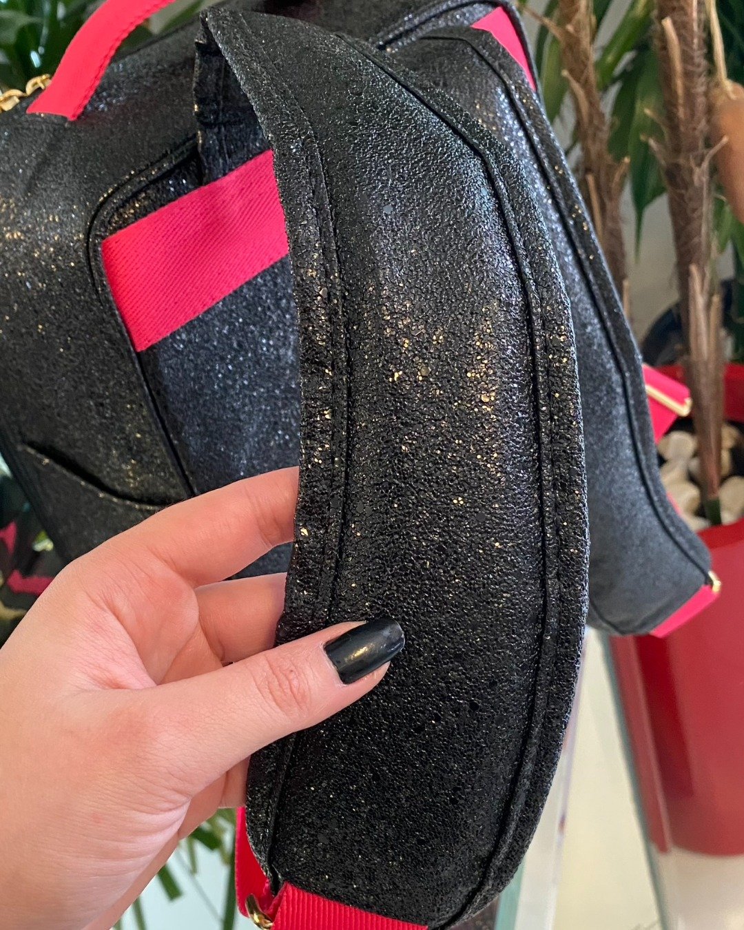 Mochila Londres – Shine Preto + Pink