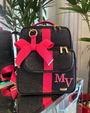 Mochila Londres – Shine Preto + Pink