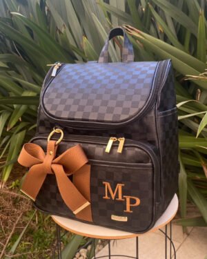 Mochila 2 em 1 – Preto LV + Caramelo