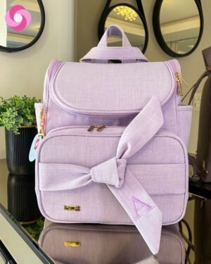 Mochila 2 em 1 – Coleção Laço de Fita – Linho lilás
