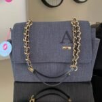 Bolsa Vegas - Linho preto com preto absoluto