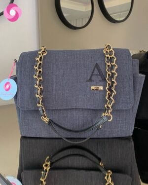 Bolsa Vegas – Linho preto com preto absoluto