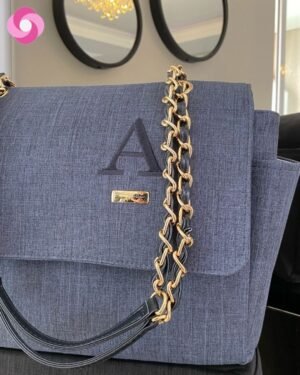 Bolsa Vegas – Linho preto com preto absoluto