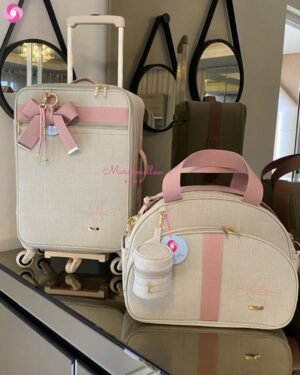 Kit Marsh 02 – Linho bege cru com fitas Rosê