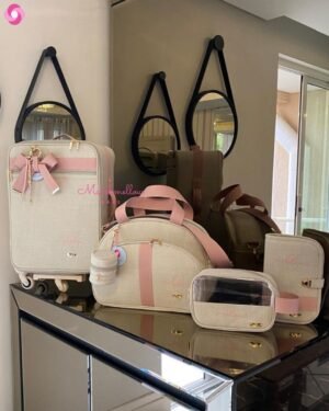 Kit Marsh 02 – Linho bege cru com fitas Rosê