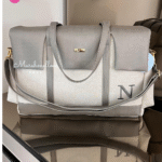 Bolsa Milano - Linho Bege cru com Cinza