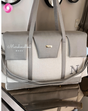 Bolsa Milano – Linho Bege cru com Cinza