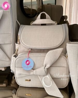 Mochila 2 em 1 – Linho Bege Cru – Laço